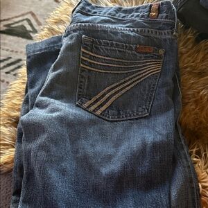 7 For All Mankind Straight Leg Jeans in Dark Blue